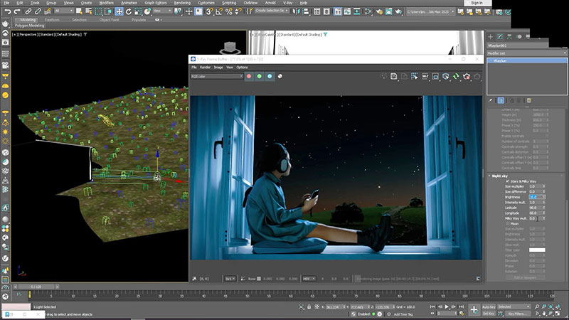 Chaos vray 7 Night Sky