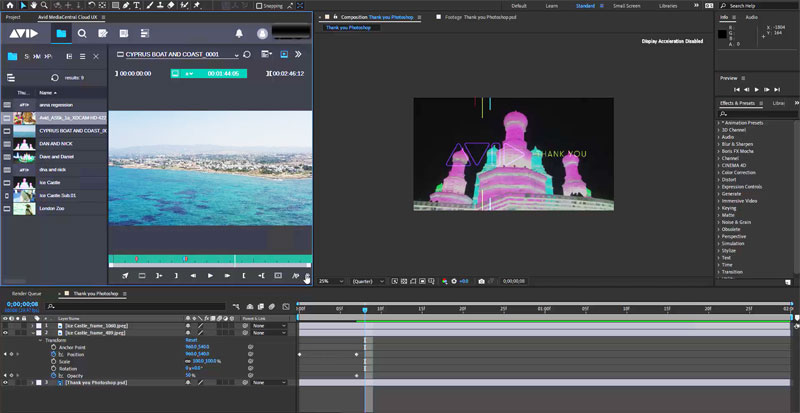 Avid Photoshop After Effects