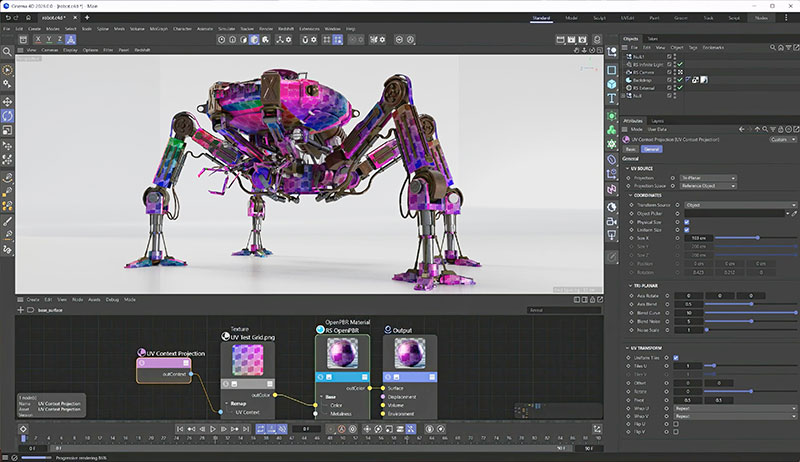 Maxon One's Cinema 4D Gains Fluids, Redshift Controls Texture Displacement Maxon Redshift UV UI